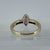 Marquise Amethyst & Diamond Accent Bezel Ring 9ct Yellow Gold - Size J