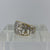 Diamond Two Tone Gold Patterned Ring 9ct 9k Yellow Gold - Size P