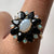 Opal & Sapphire Statement Cluster Ring 9ct 9k Yellow Gold - Size P