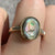 Abalone Mother of Pearl With Diamond Accents Ring 9ct 9k Yellow Gold  - Size O