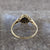 Sapphire & Diamond Halo Cluster Ring 9ct Yellow Gold - Size N