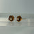 Tigers Eye Flower Removable Gold Stud Earrings 9ct 9k Yellow Gold