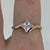 Princess Cut Cubic Zirconia Solitaire Bypass Ring 9ct 9K Yellow Gold - Size P