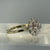 Diamond Tiered Cluster Flower Style Ring 9ct 9k Yellow Gold - Size O