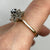 Diamond & Sapphire Daisy Flower Cluster Ring 9ct 9k Yellow Gold  - Size T