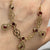 Fancy Filigree Garnet Dress Chain Necklace 9ct 9k Yellow Gold - 16" Inches