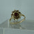 Garnet & Opal Ornate Cluster Ring 9ct 9k Yellow Gold  - Size S