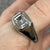 CZ Ornate Signet Band Gents Ring 9ct 9k White Gold - Size Z