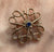 Sapphire Filigree Pendant Brooch Pin 10ct 10k Yellow Gold