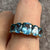 Blue Topaz Five Stone Ornate Ring 9ct 9k White Gold - Size R