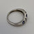 Tanzanite & Diamond Bar Set Band Ring 9ct 9k White Gold - Size N