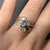 Diamond .50ct & Blue Topaz Three Tone Gold Bespoke Ring 18ct 18k Gold - Size L