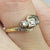 Antique Art Deco Diamond Bypass Platinum Set Ring 18ct 18k Yellow Gold - Size K