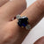 Antique Synthetic Sapphire & Diamond Ring 18ct 18k Yellow Gold - Size Q