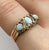 Opal Trilogy & Diamond Ornate Crafted Gold Ring 9ct 9k Yellow Gold - Size O