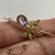 Antique Amethyst & Seed Pearl Foliate Brooch Pendant 9ct 9k Yellow Gold