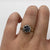 Sapphire & Diamond Daisy Flower Cluster Ring 9ct 9k Yellow Gold - Size J 1/2