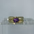 Amethyst Solitaire Flush Crossover Twist Ring 9ct 9k Yellow Gold - Size L 1/2