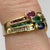 Diamond Sapphire Ruby Emerald Wave Channel Set Ring 18ct 18k Yellow Gold - Size O