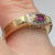 Ruby Diamond Accented Ring 9ct 9k Yellow Gold - Size N