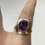 Retro Alexandrite Synthetic Bezel Set Cocktail Ring 9ct 9k Yellow Gold - Size O