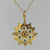 Antique Seed Pearl & Turquoise Daisy Floral Brooch Pendant 15ct 15k Yellow Gold