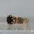 Retro 1974 Garnet Ball Detail Textured Ring 9ct 9K Yellow Gold - Size J