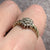 Diamond Cluster Twist Croissant Shoulder Ring 9ct 9k Yellow Gold  - Size O