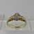 Amethyst Solitaire Shoulder Detail Ring 9ct 9k Yellow Gold  - Size M