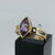 Marquise Amethyst Bezel Set Ring 9ct Yellow Gold - Size N