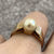 Retro Pearl Flat Embossed Shoulder Ring 9ct 9k Yellow Gold  - Size L