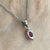 Pink Sapphire & Diamond Pendant 9ct 9k White Gold