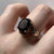 Smoky Quartz & Diamond Twist Shoulder Ring 9ct 9K Yellow Gold - Size J