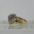 Diamond .25ct Cluster Croissant Shoulders Ring 9k 9ct Yellow Gold - Size L 1/2