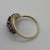 Amethyst & Diamond Ornate Cluster Ring 9ct 9k Yellow Gold - Size P