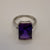 Purple Pink Synthetic Sapphire & Diamond Ornate Ring 9ct 9k White Gold - Size M