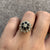 Sapphire & Diamond Daisy Flower Cluster Ring 9ct 9k Yellow Gold - Size L