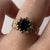 Retro 1974 Garnet Ball Detail Textured Ring 9ct 9K Yellow Gold - Size J