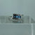 Blue Topaz & Diamond Square Cut Bypass Ring 9ct 9k White Gold  - Size P