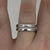 Unique Diamond Claw Set Band Ring 9ct 9K White Gold - Size K