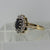 Sapphire Halo 'Diana' Cluster Ring 9ct 9k Yellow Gold  - Size M