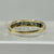 Green Sapphire Six Stone Heart Cut Out Band Ring 9ct 9k Yellow Gold - Size N