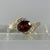 Garnet & Diamond Bypass Twist Ring 9ct 9k Yellow Gold - Size V 1/2