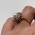 Pearl & White Topaz Ornate Flower Ring 18ct 18k Yellow Gold - Size L 1/2