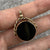 Antique Onyx & Tortoise Shell Round Swivel Fob Pendant 9ct 9k Old Rose Gold