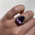 Pear Cut Amethyst With Diamond Halo Ring 9ct 9k Yellow Gold - Size K