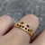 Diamond & Flame Fusion Ruby Antique Ring 18ct 18k Yellow Gold - Size M 1/2