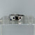 Square Cut Sapphire & Diamond Band Ring 9ct 9K White Gold - Size N