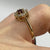 Garnet & CZ Daisy Flower Ring 9ct 9k Yellow Gold - Size K 1/2