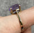 Amethyst Ornate Cocktail Oval Solitaire Ring 9ct 9k Yellow Gold  - Size P 1/2